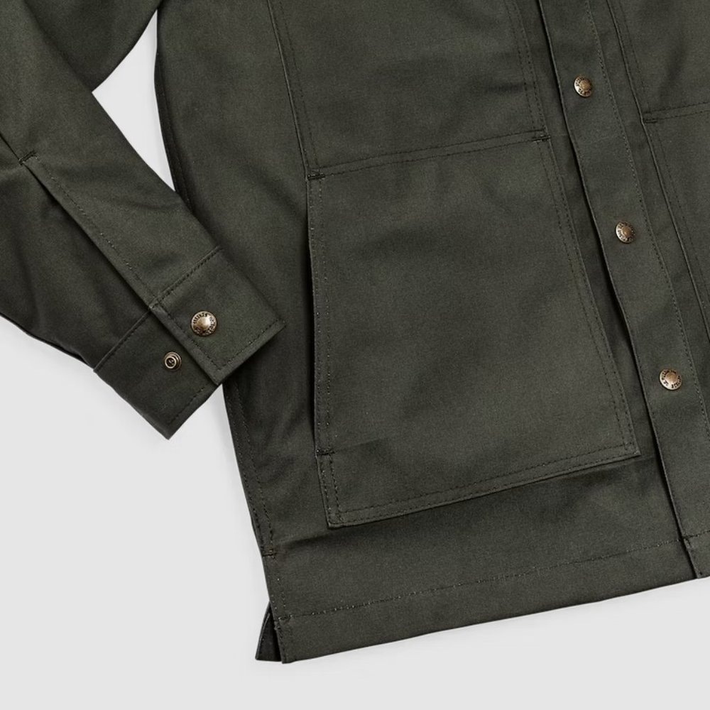 Filson Dry Tin Cloth Jac Shirt Otter Green Mens Jacket New! - Picture 6 of 6